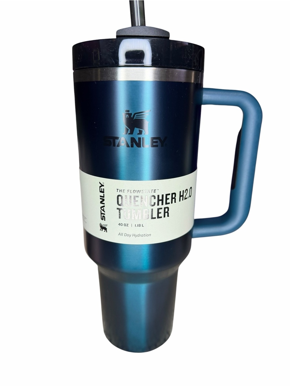 Stanley Metallic Teal Travel Tumbler with Handle